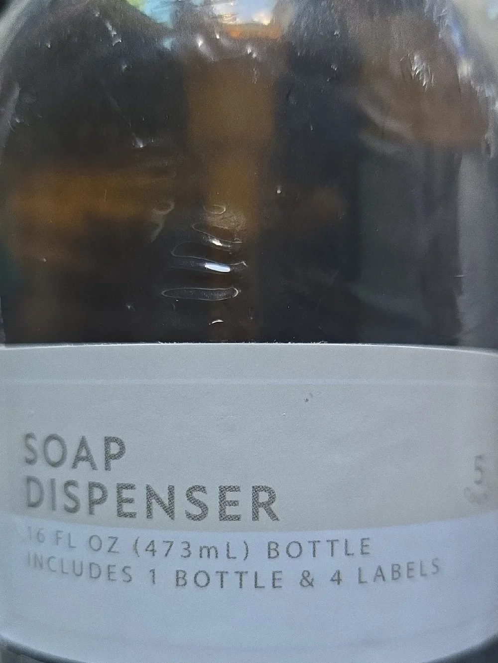 Multi-Use Dispenser Glass Bottle 3 Set Dark Amber Plastic Pump